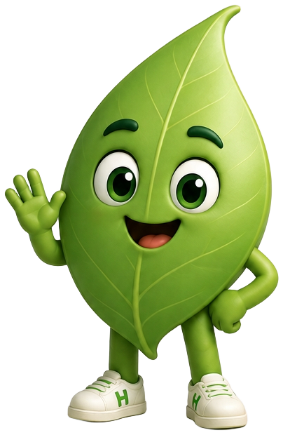Horti, o mascote da HortiMais, acenando